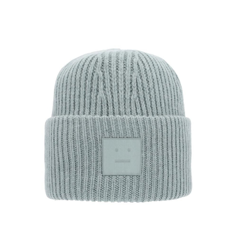 Acne Studios Dusty Blue Face Logo Patch Beanie