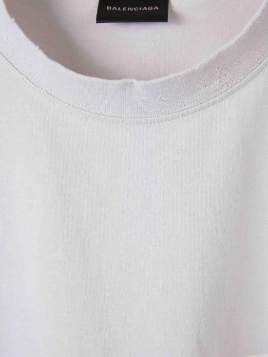 BALENCIAGA Dirty White Short Sleeve T-Shirt Men’s Cotton 764235 TTVL 6901