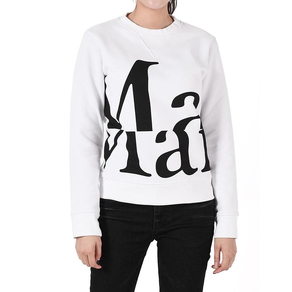 Maison Margiela Logo Print Relaxed Fit White Sweatshirt