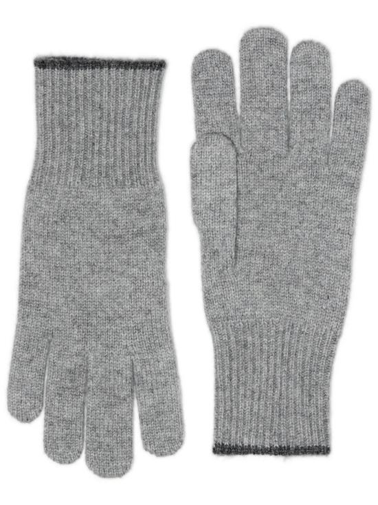 Brunello Cucinelli Men’s Leather Gloves M2293118 C073D LIGHT GREY DOM