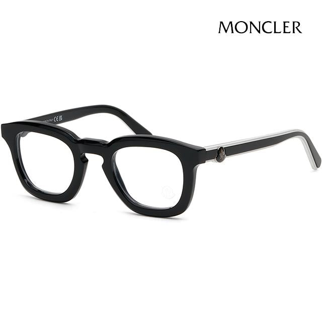 Moncler Black Thick Acetate Rectangular Eyeglass Frames Unisex ML5195 001