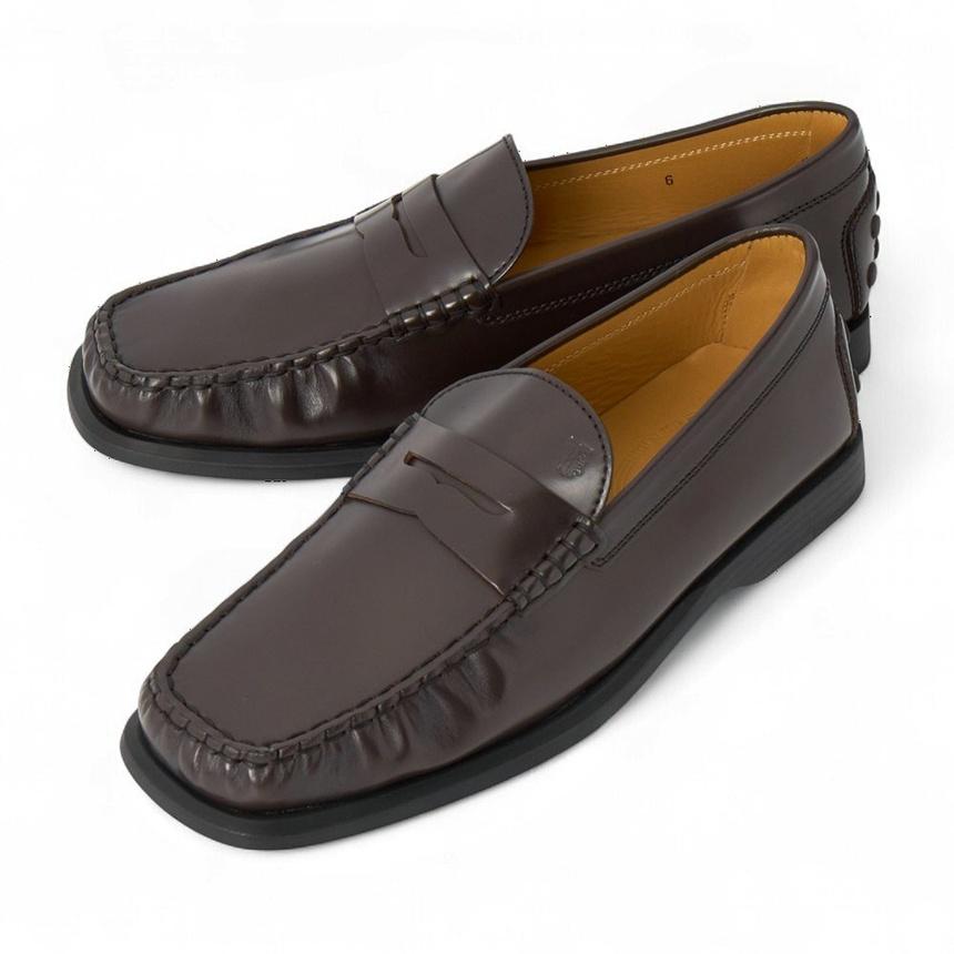 Tods Leather Loafers for Men Brown