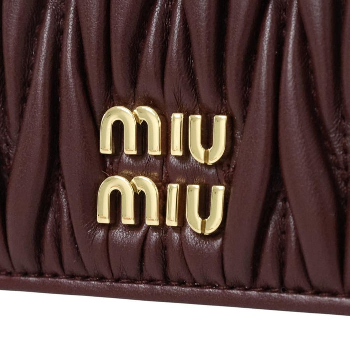 Miu Miu Matelassé Leather Card Holder Black Women’s