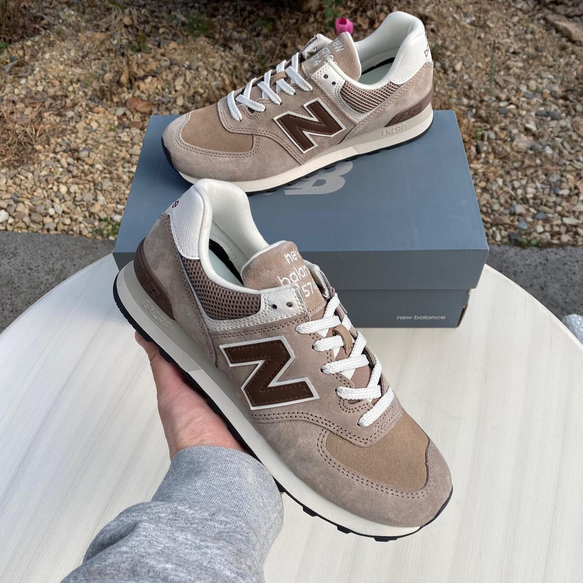 New Balance Women's Mushroom Sea Salt Low Top Sneakers U574KL2