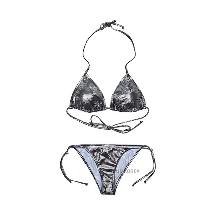 Vivienne Westwood Women’s Logo Pattern Bikini Swimsuit Black