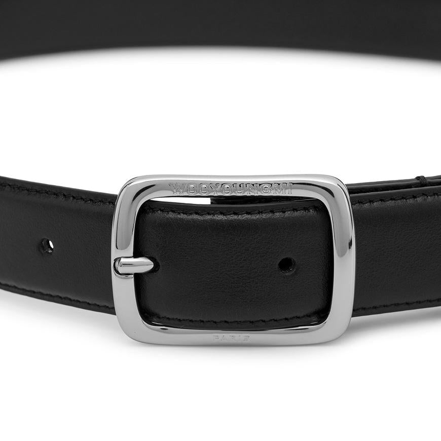 WOOYOUNGMI Small Logo Leather Belt for Men W253BE01 674B
