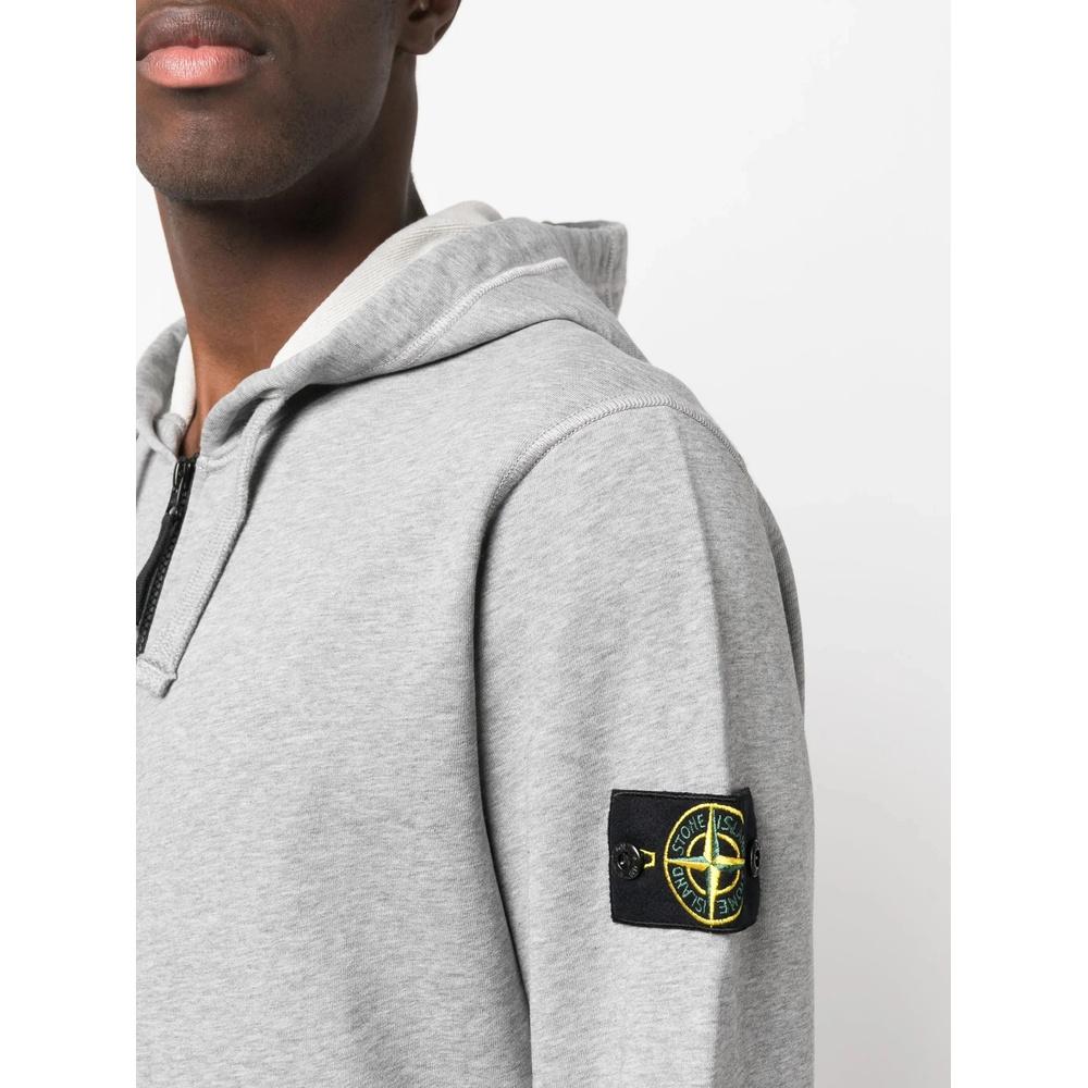 STONE ISLAND Logo Patch Men’s Zip Hoodie Jacket Navy Cotton