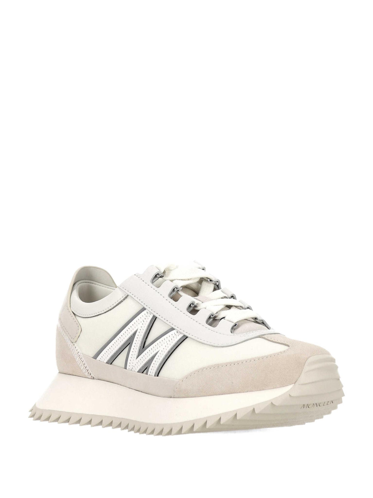 Moncler White Leather Low-Top Sneakers for Women
