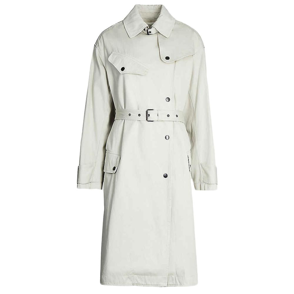 Isabel Marant GABAO Trench Coat Navy Cotton Blend Womens Coat