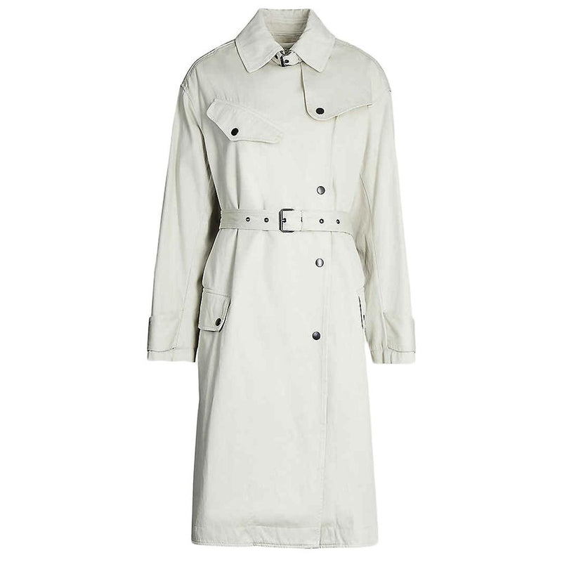 Isabel Marant GABAO Trench Coat Navy Cotton Blend Womens Coat