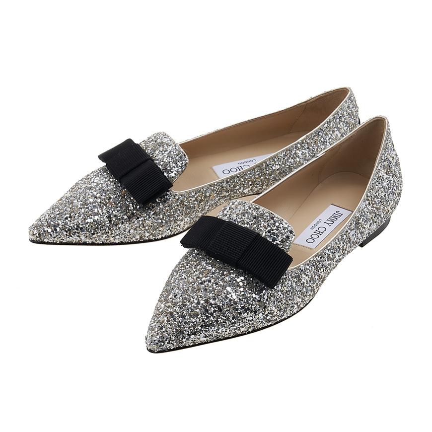 Jimmy Choo GALA CGF Champagne Flat Shoes for Women