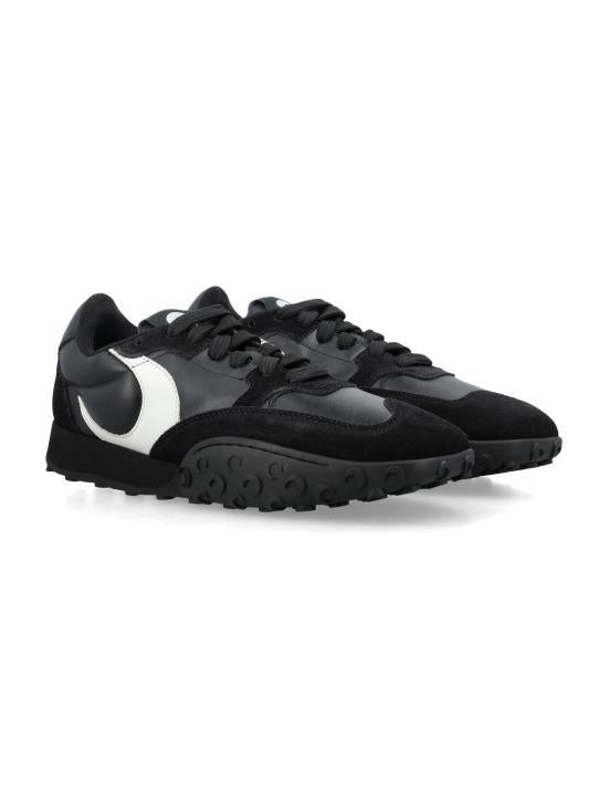 Marine Serre Black Leather Sneakers MFW007 ACLEA0009 BK99