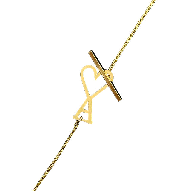 AMI Heart Logo Two-in-One Chain Necklace UJW918 361 902