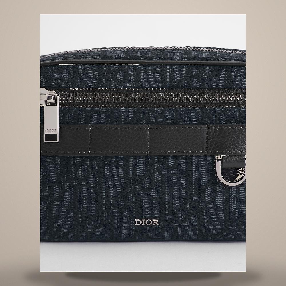 DIOR Black Dior Oblique Jacquard Safari Mini Strap Bag Crossbody
