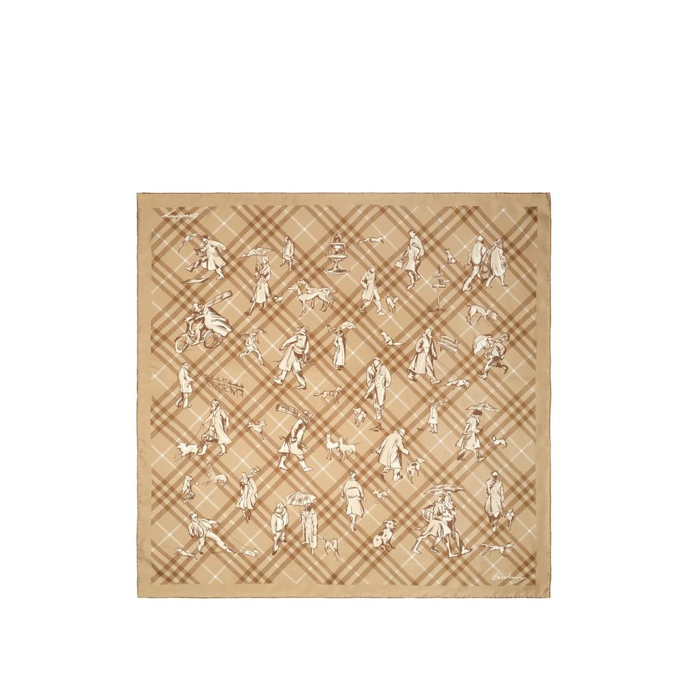 BURBERRY Silk Square Scarf 90x90 POP C5055