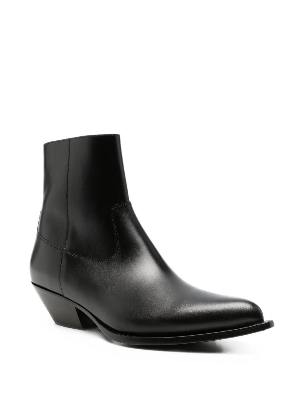 CELINE Black Leather Ankle Boots for Men