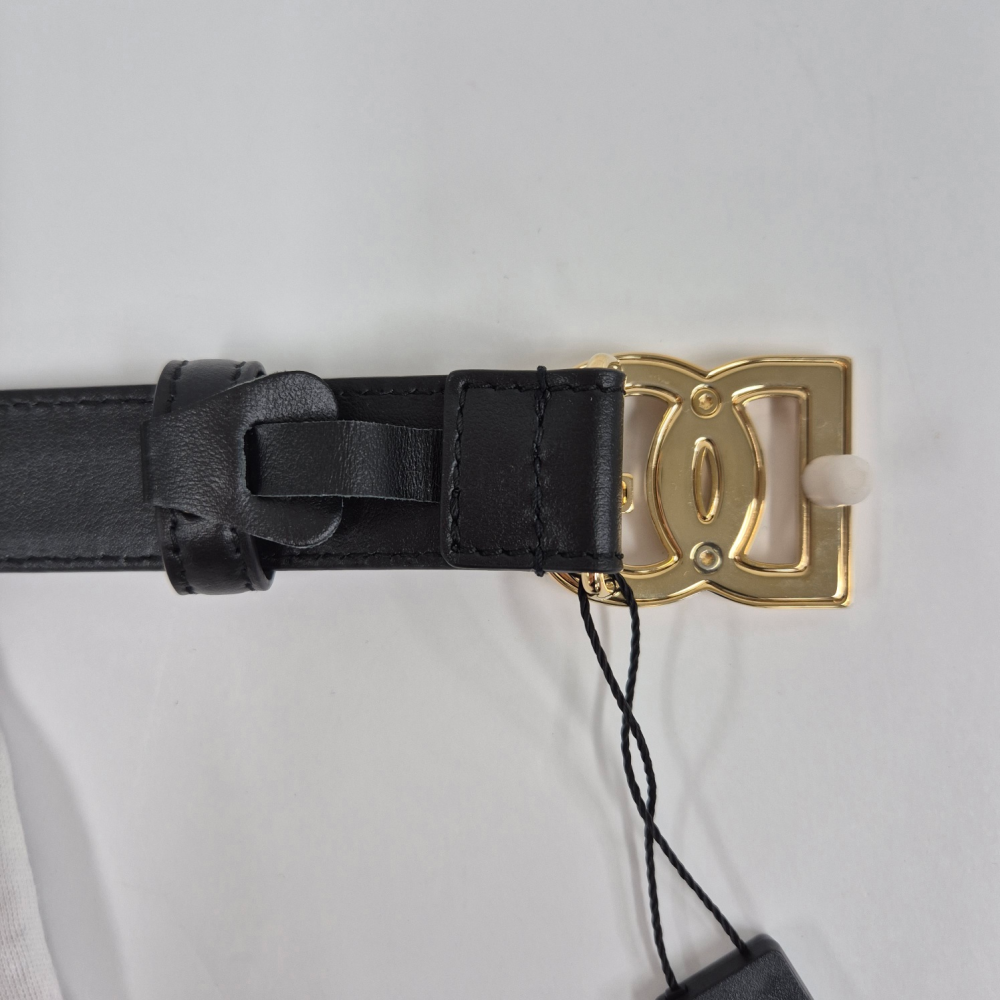 Dolce&Gabbana DG Logo Women’s Belt Gold/Silver-Tone Leather Belt