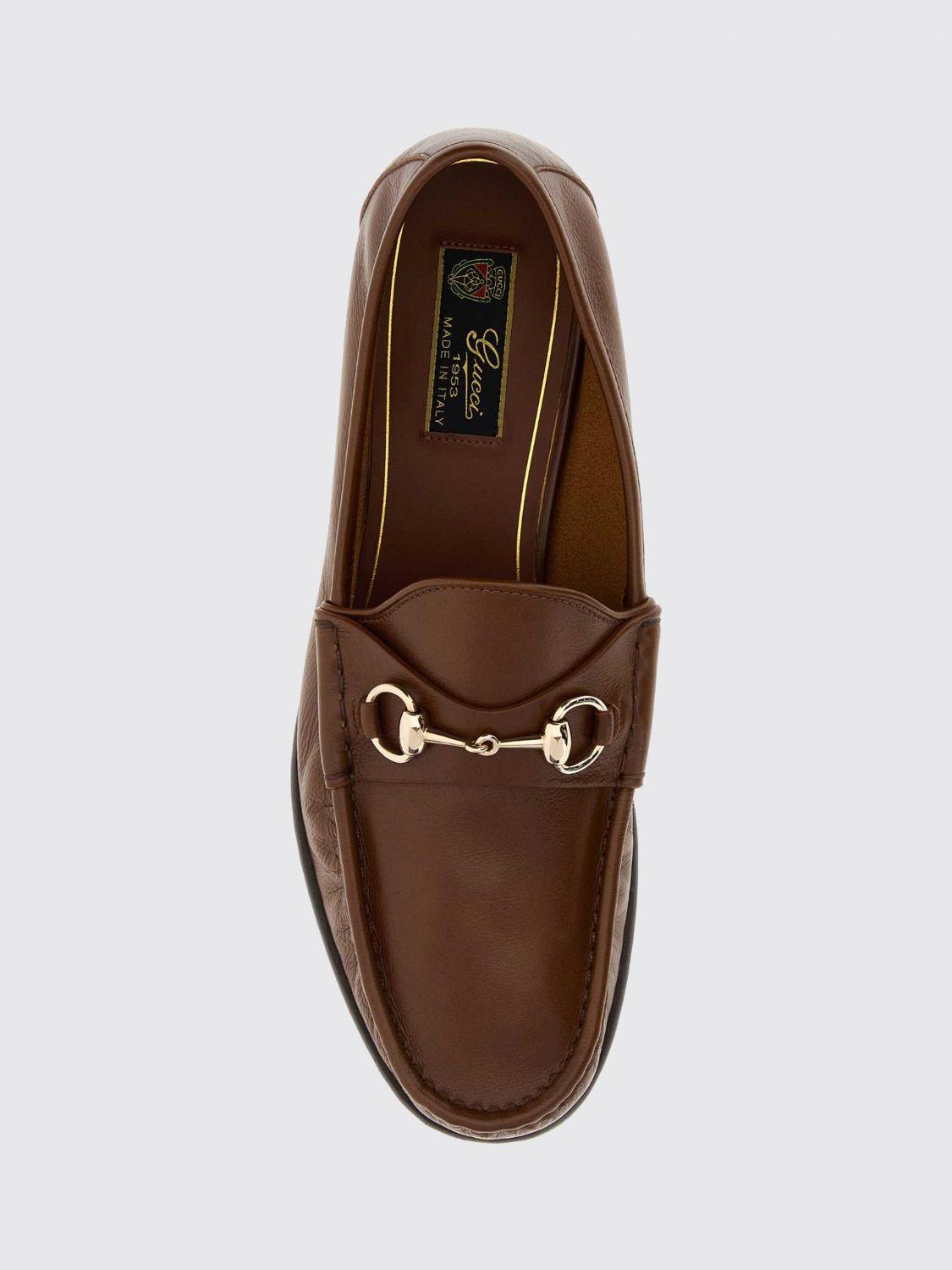 GUCCI Brown Leather Loafers Men’s Dress Shoes
