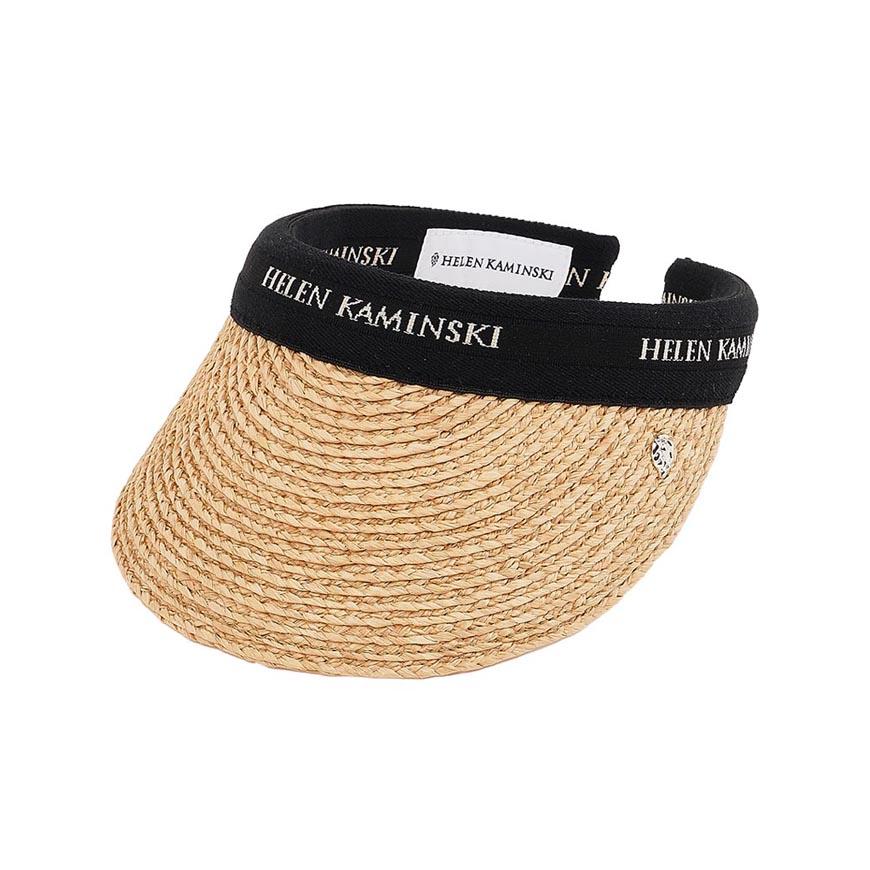 HELEN KAMINSKI Natural Visor Cap Women Bianca 8 Black Logo