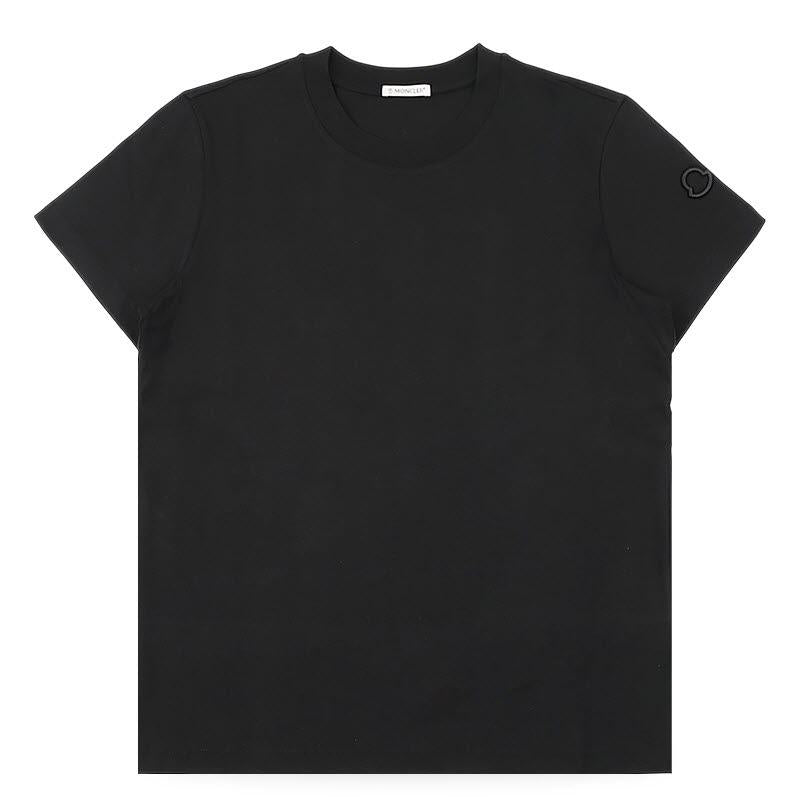 Moncler Women’s Embroidered Logo Patch Short Sleeve T-Shirt Bl 8C00029 89AUO 999