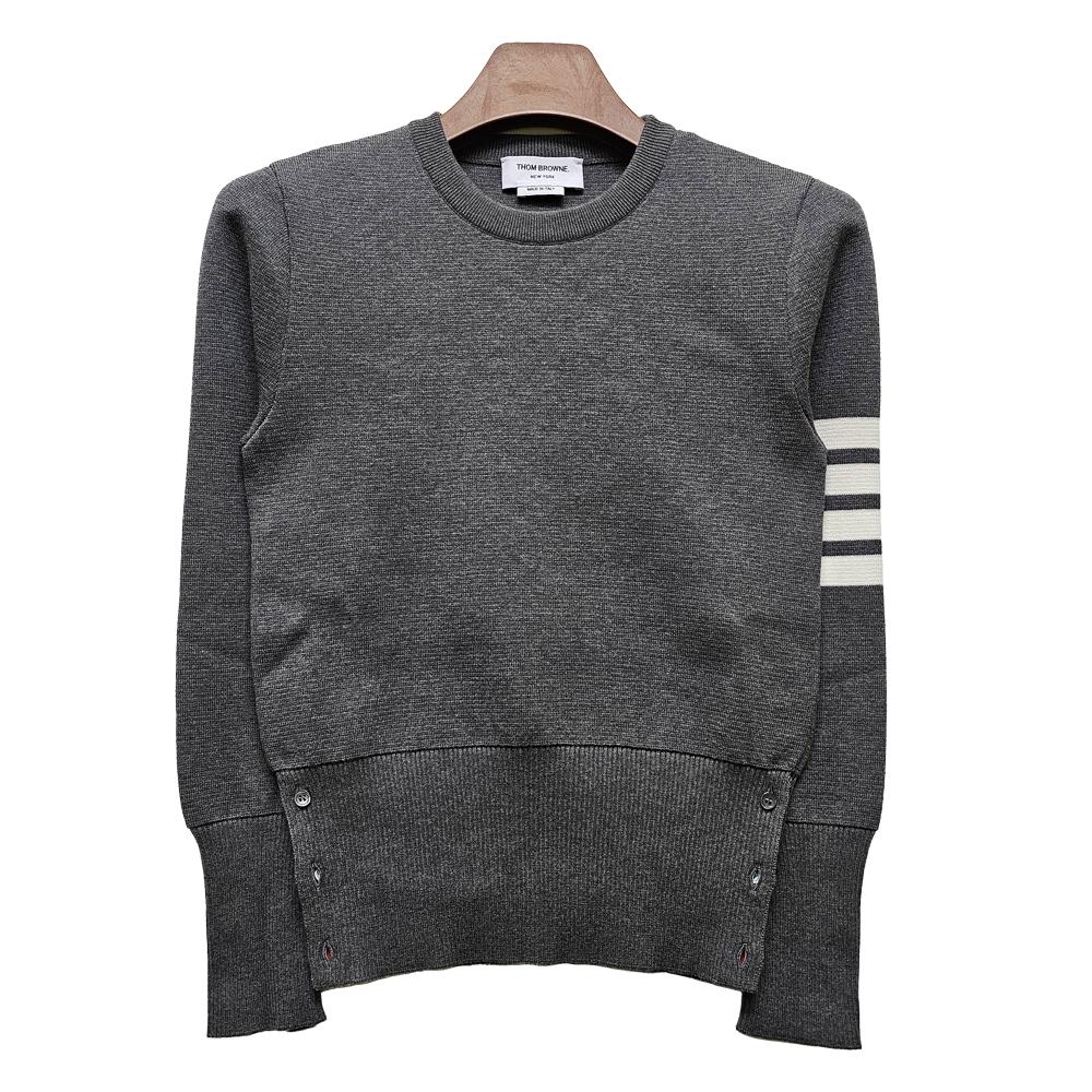 THOM BROWNE Women’s Classic Diagonal Stripe Milano Stitch Cotton Knit Pullover