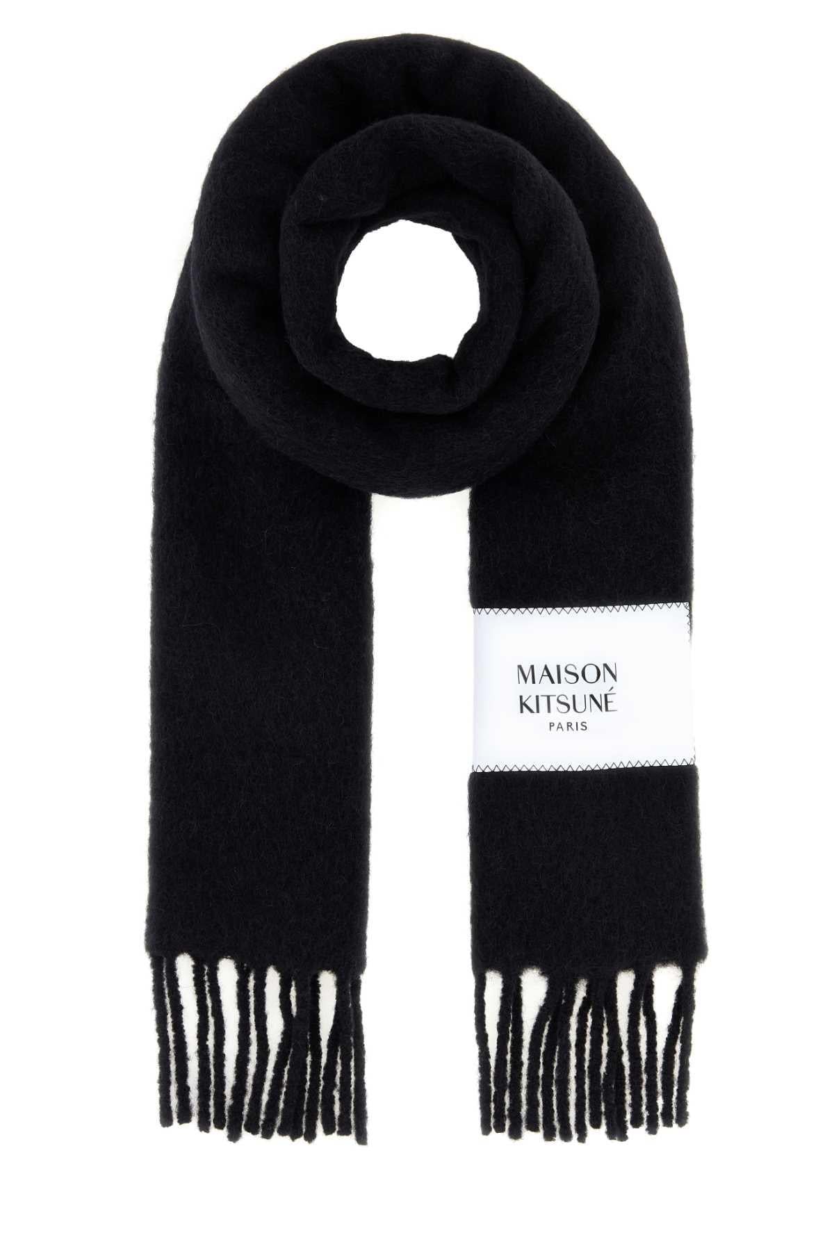 Maison Kitsune Wool Scarf Gray Men’s Scarf