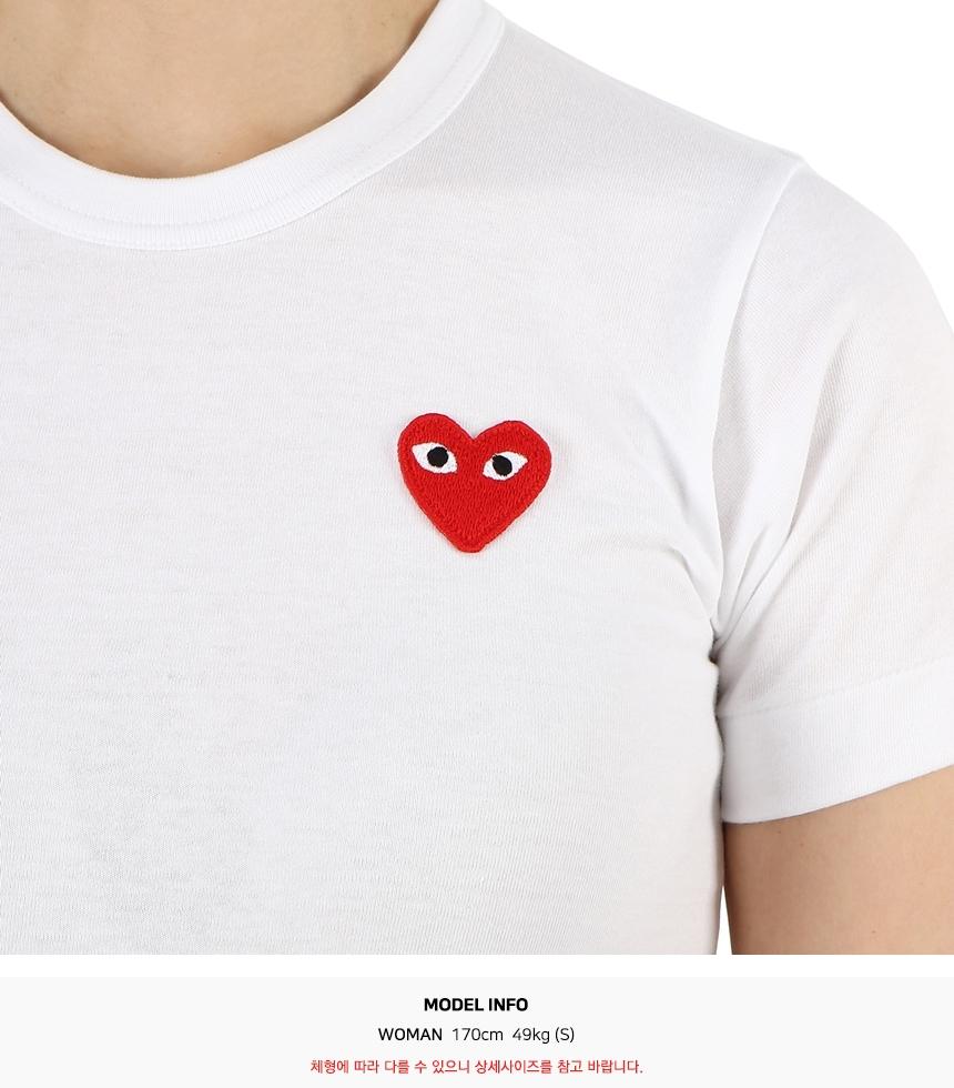 Comme des Garcons Red Heart Patch Short Sleeve T-Shirt Unisex AZ T107 051 2
