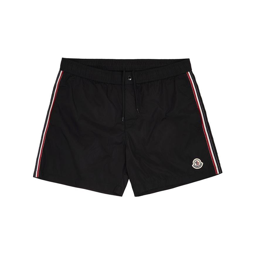 Moncler Logo Patch Swim Shorts Black Men’s Swimwear