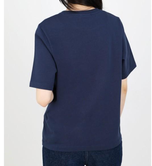 Maison Kitsune Handwriting Logo Navy Women’s Short Sleeve T-Shirt