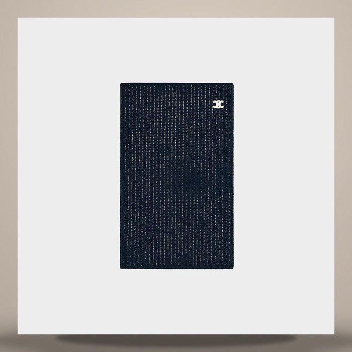 CELINE Seamless Cashmere Neck Warmer Navy Knit Gloves AA0IC384D 07MR