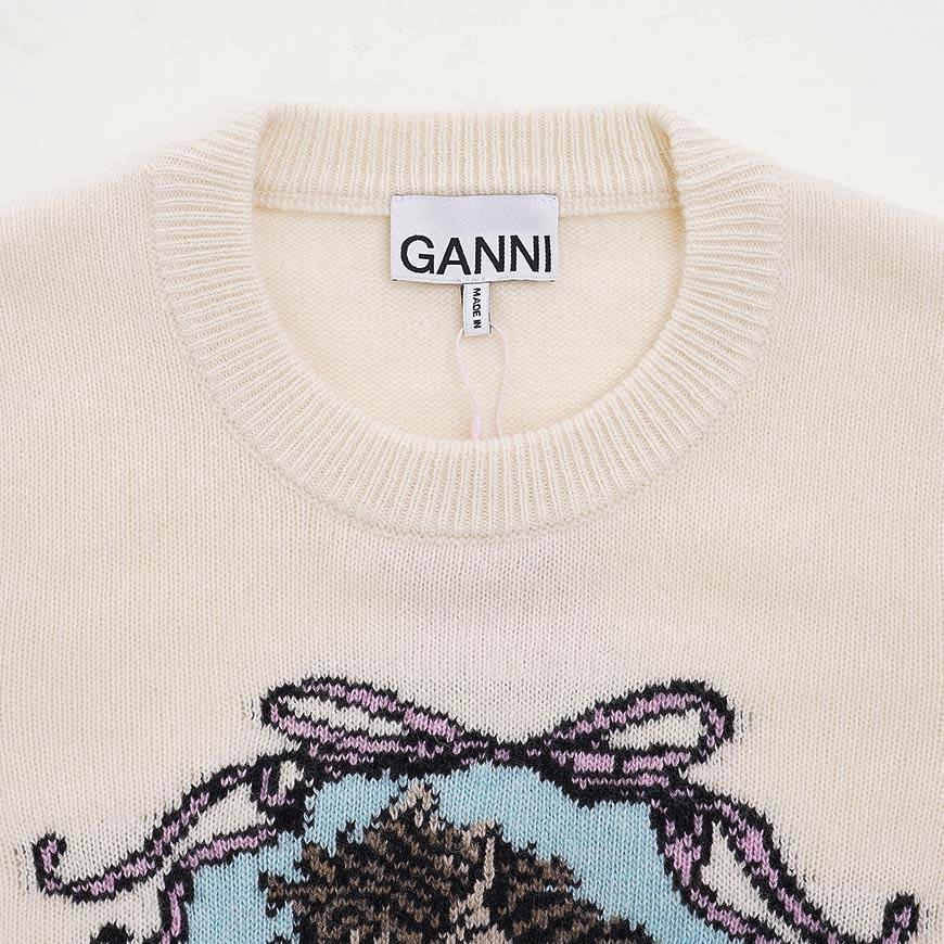 GANNI Women’s Horse Graphic Wool Crewneck Sweater