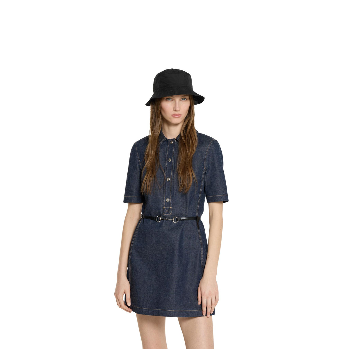 GUCCI Wool Blend Check Bucket Hat