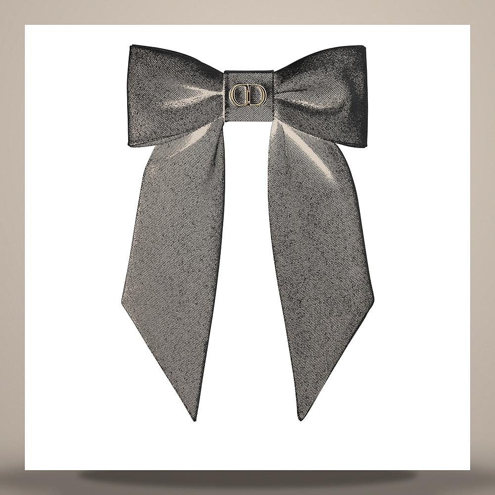 DIOR Twist Bow Large Black Grosgrain-Effect Technical Fabric H CPA00267EGGR C900