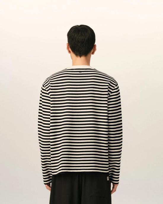 AMI Black Ivory Long Sleeve Sweatshirt