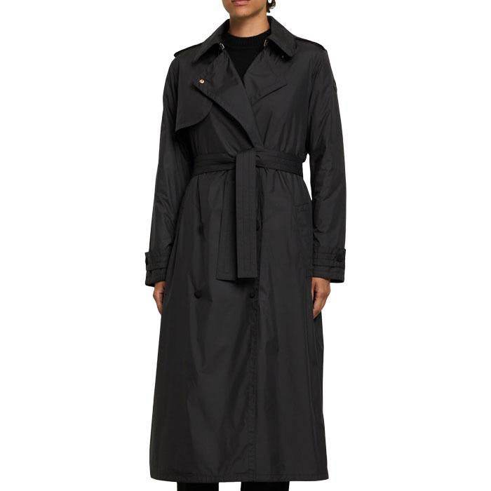 Moncler Black Down Puffer Trench Coat for Women