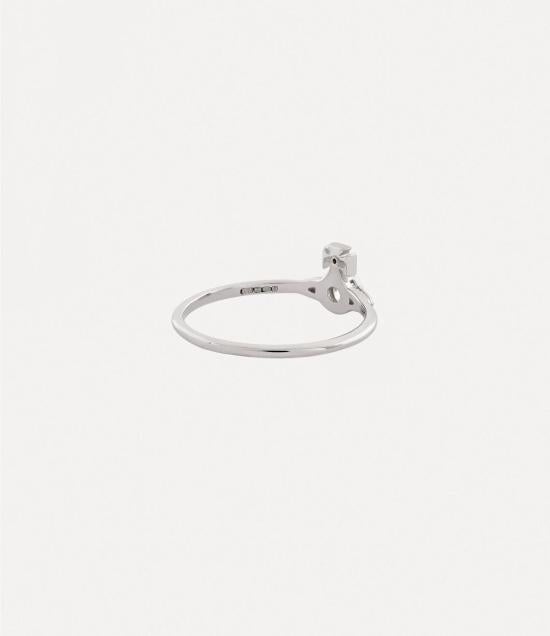 Vivienne Westwood Platinum White CZ ORB Ring 64040100 01P102 S M