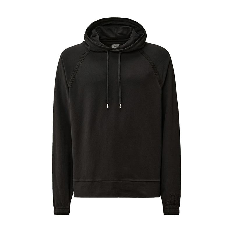 CP Company Light Fleece Black Hooded Sweatshirt 17CMSS070A 002246G 999