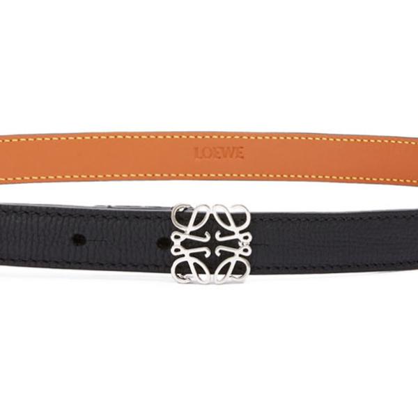LOEWE Anagram Pebble Grain Calfskin Slim Belt