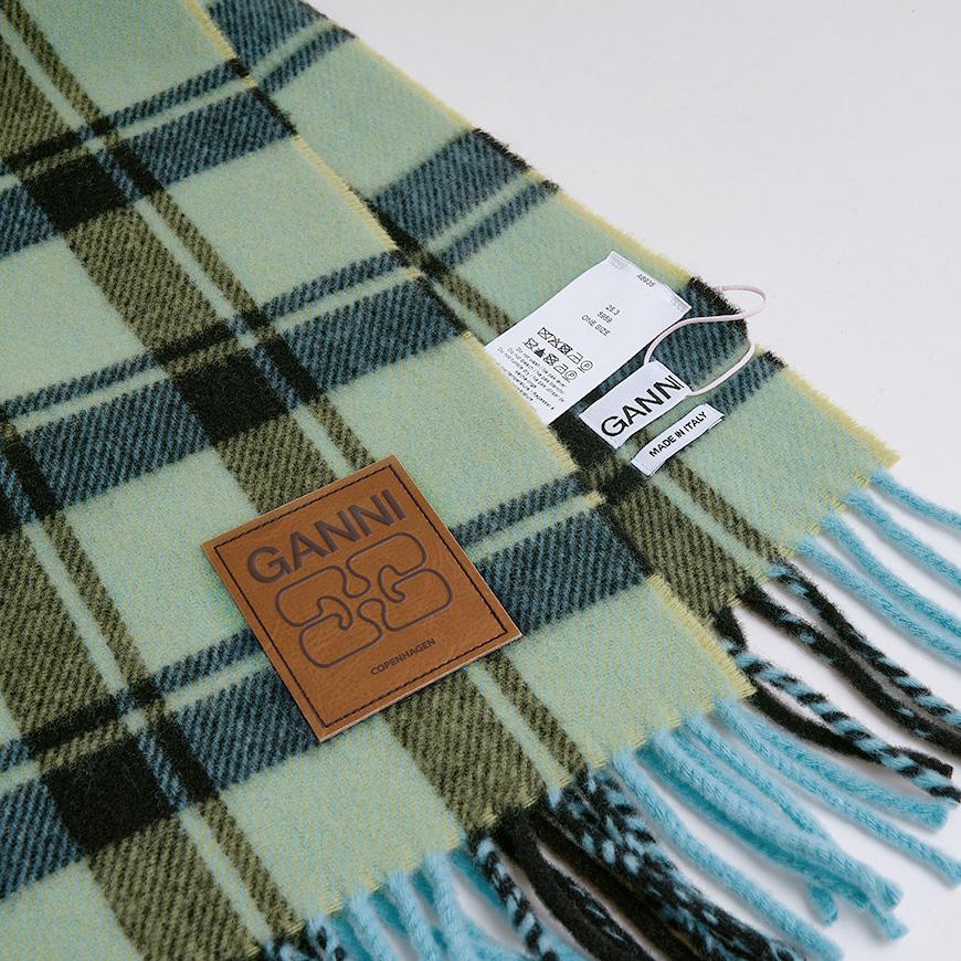GANNI Women’s Check Wool Scarf A6935 301