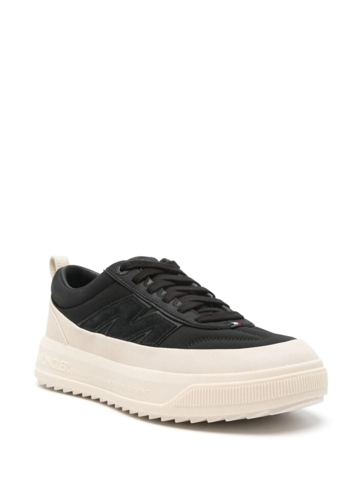 Moncler Black Leather Low Top Sneakers
