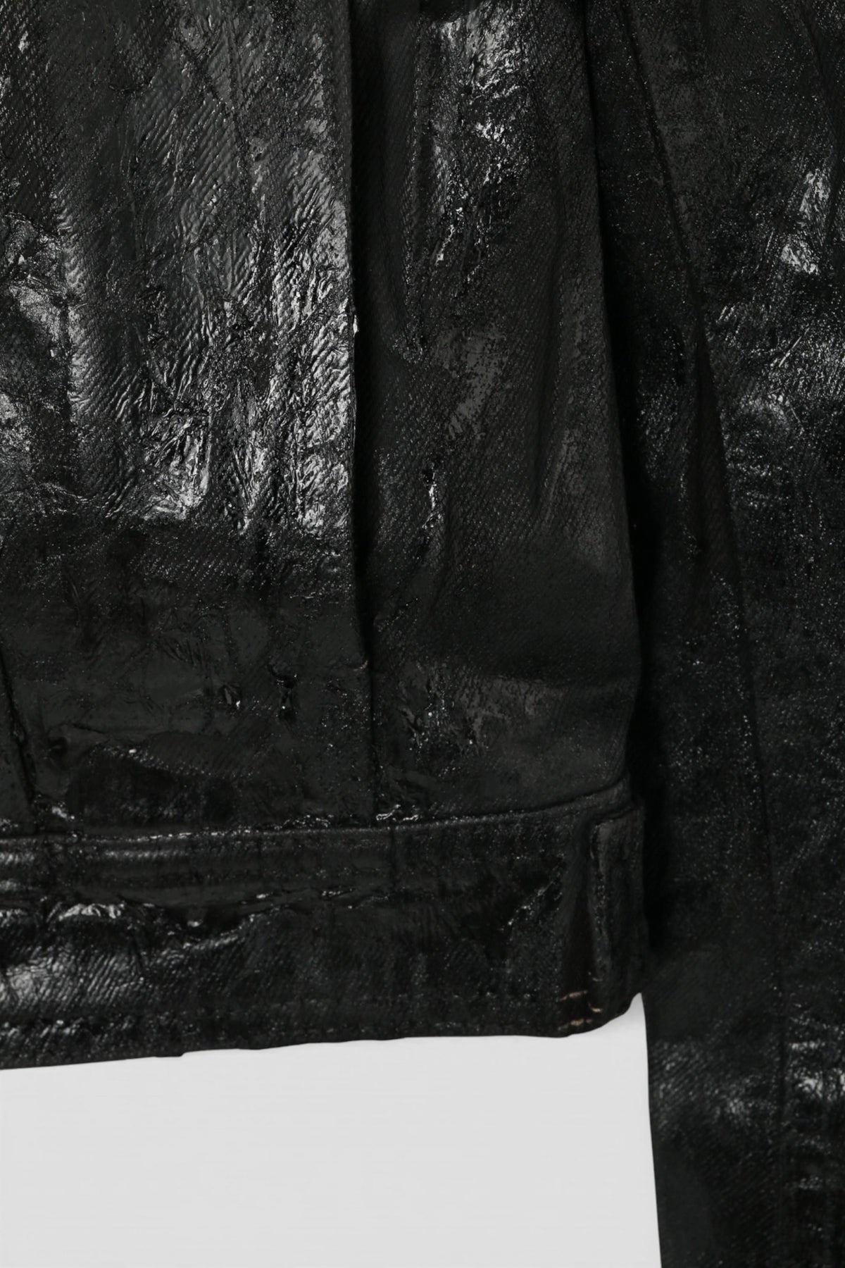 Rick Owens DRKSHDW Mega Crust Black Denim Slim Trucker Jacket DU02D2751 BMC 09
