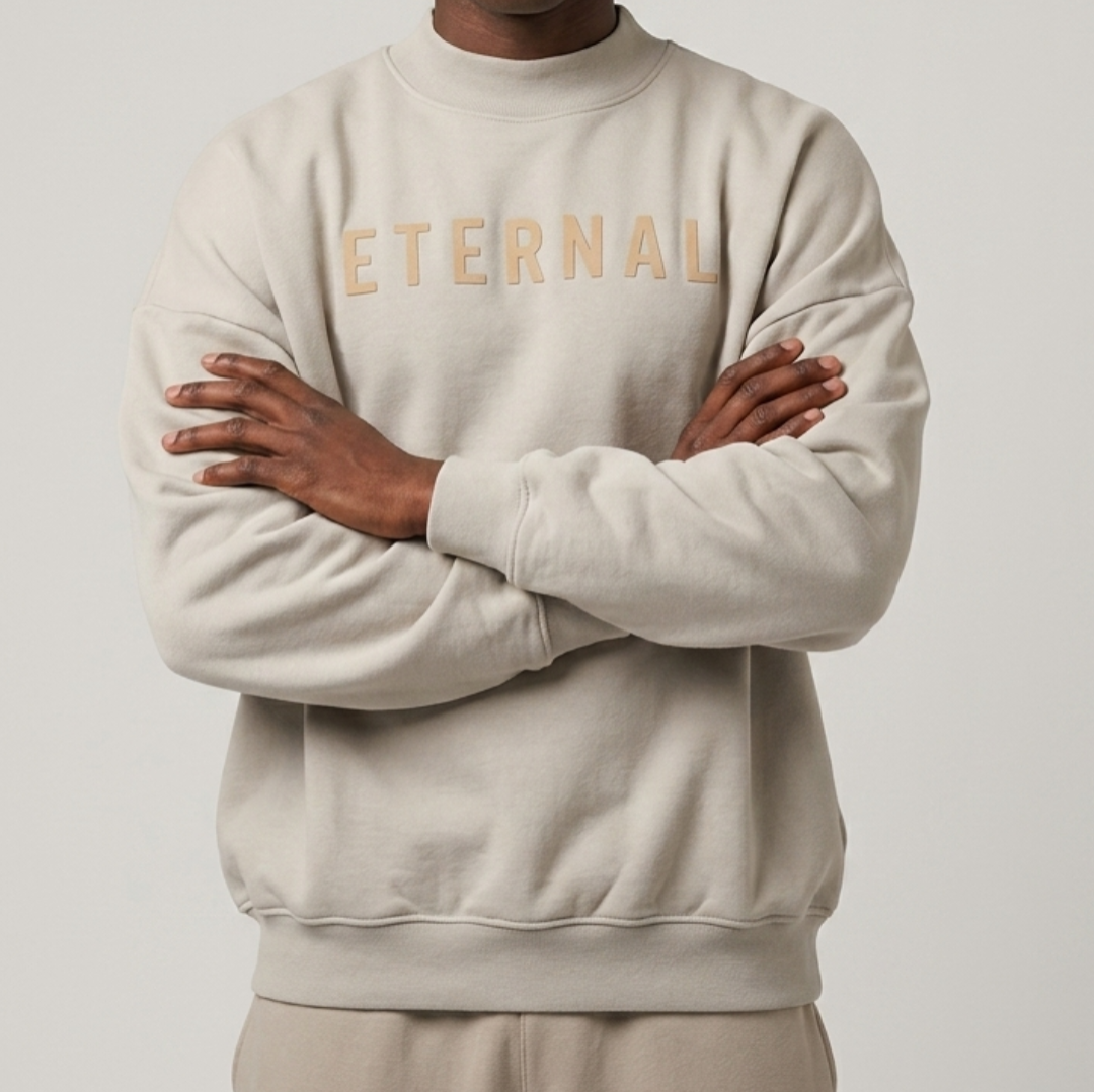 Fear of God Eternal Logo Oatmeal Men’s Sweatshirt FG50003AFLC