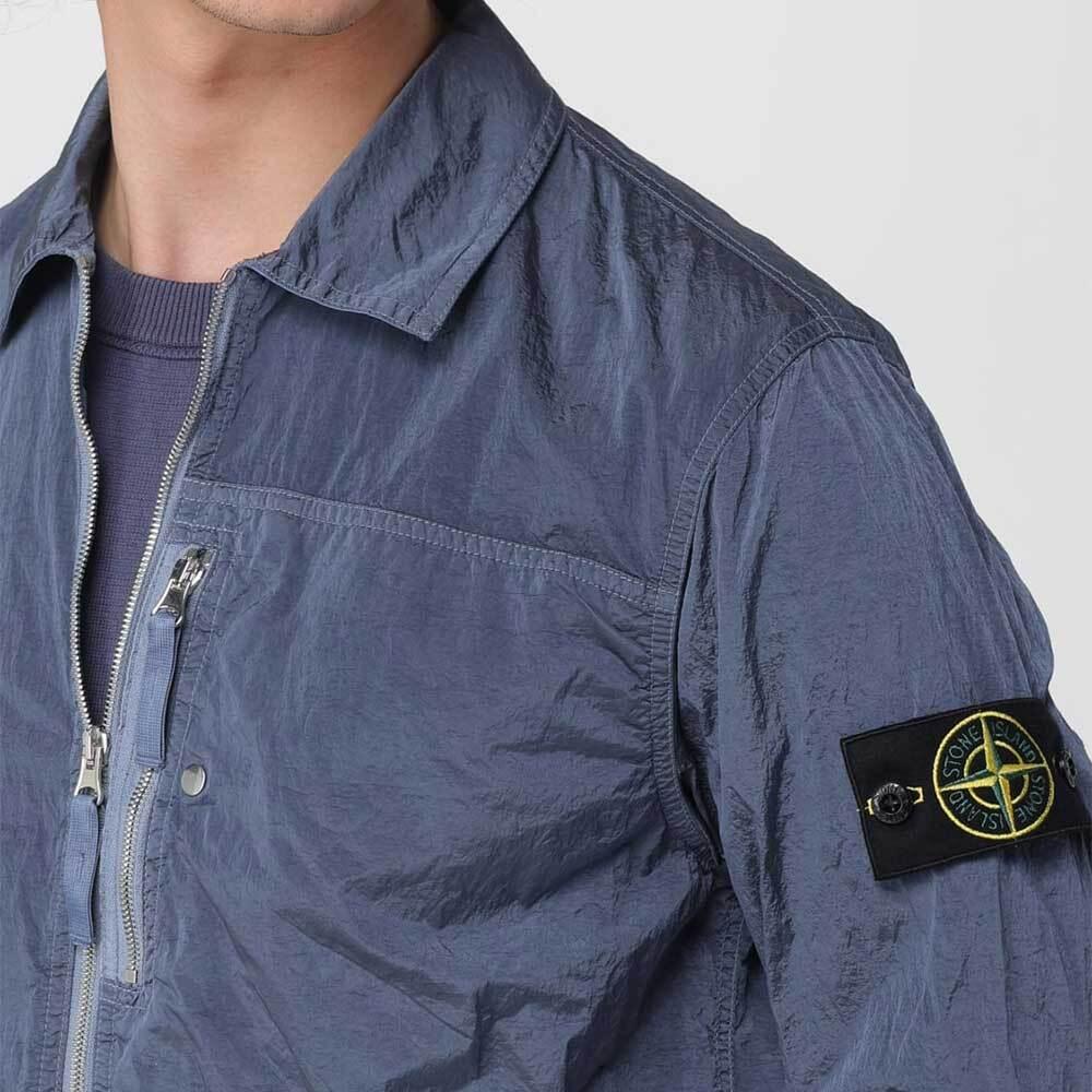 STONE ISLAND Econyl Overshirt Jacket Avio Blue Men’s Jacket