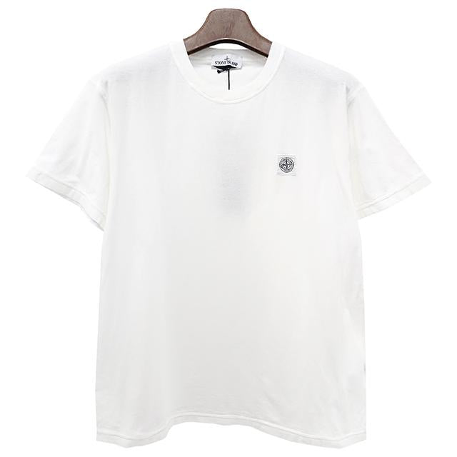 STONE ISLAND FISSATO Organic Cotton Logo Short Sleeve T-Shirt White