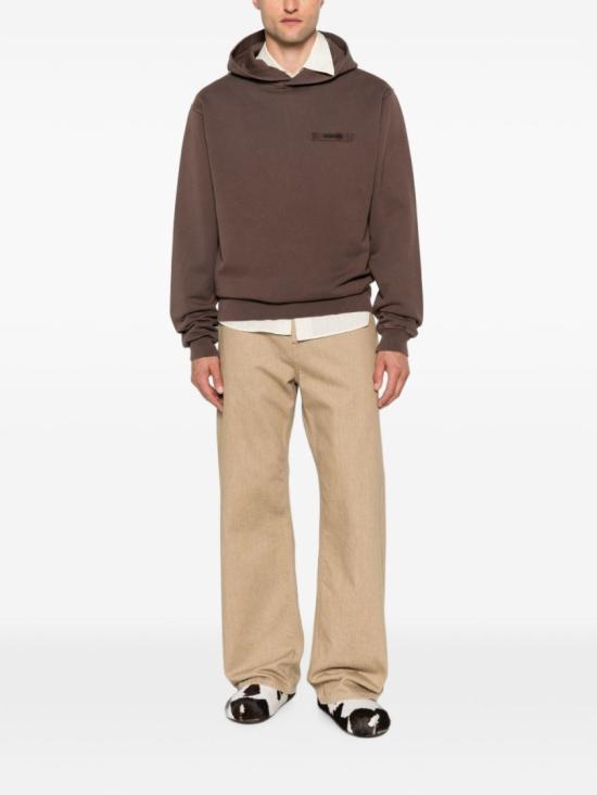 JACQUEMUS Brown Grosgrain Hoodie Pullover Top
