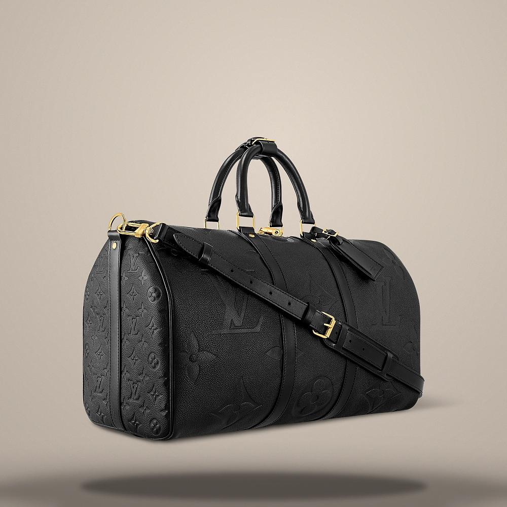 Louis Vuitton Black Epi Leather Damier Graphite Keepall Bandoulière 45 Crossbody