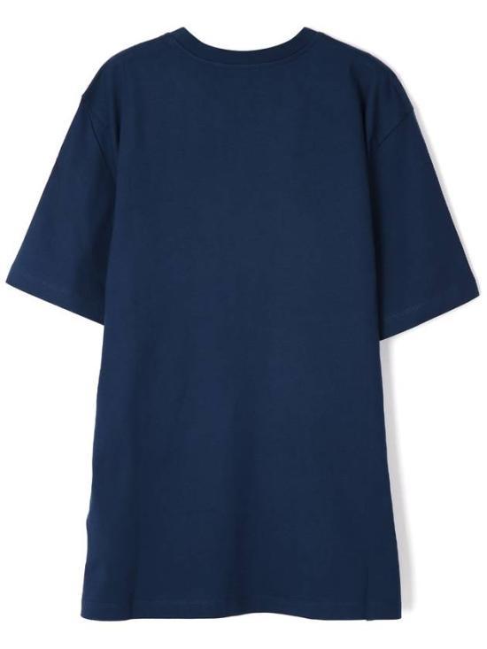 MSGM Navy Short Sleeve Cotton T-Shirt for Men 3540 MM1282 3779889