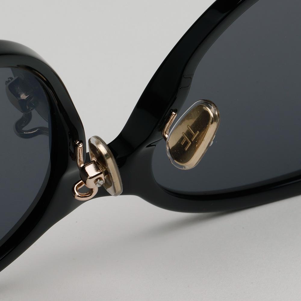 TOM FORD Black Round Acetate Oversized Asian Fit Sunglasses TF1142K 01A