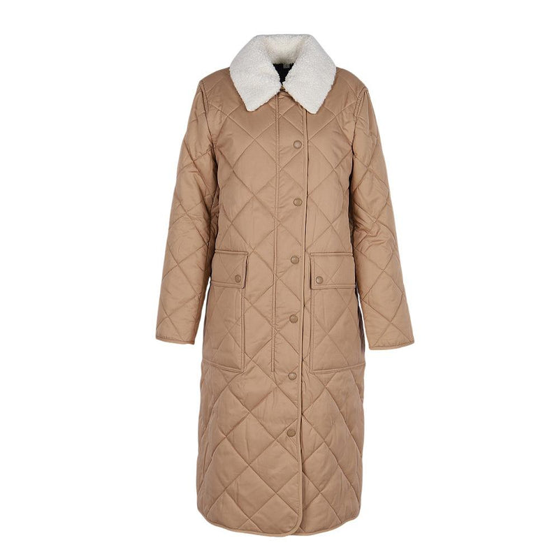 BURBERRY Camptown Long Quilted Gabardine Women’s Coat Camel 80488241