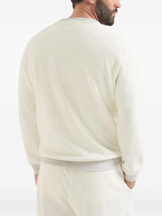 Brunello Cucinelli Off White Long Sleeve Sweatshirt MM8263390 G CA819